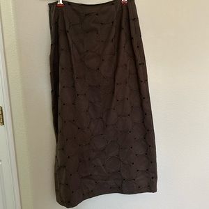 Pre-owned Muse Women's Brown Maxi Skirt Keyhole Cutout. Size 4.
